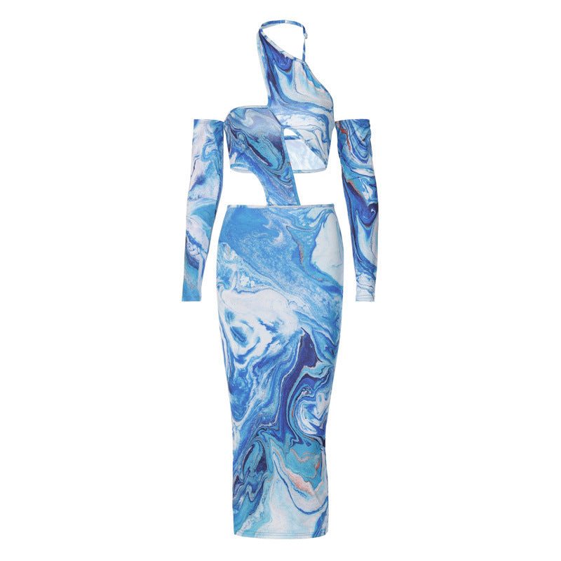 Fashion Open-back Split Irregular Dress For Women