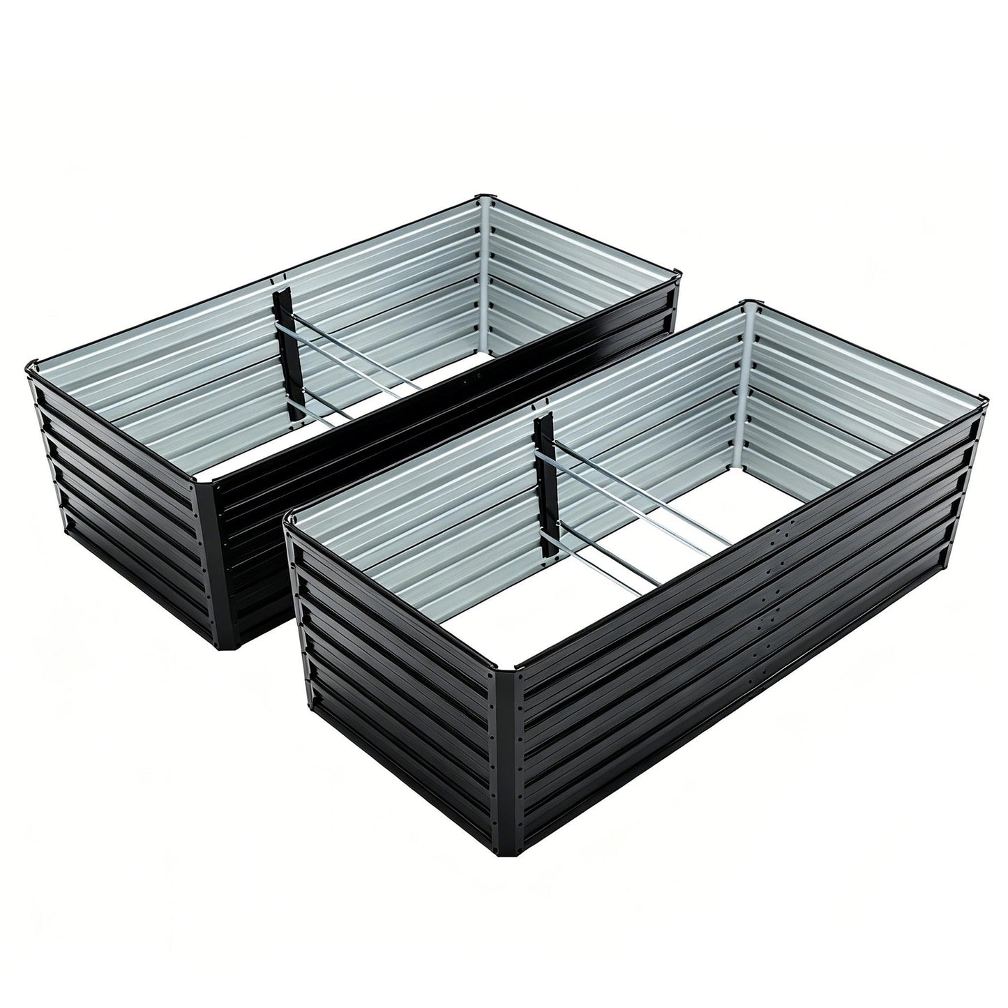 2-Pack 6x3x2 FT Galvanized Metal Raised Garden Beds