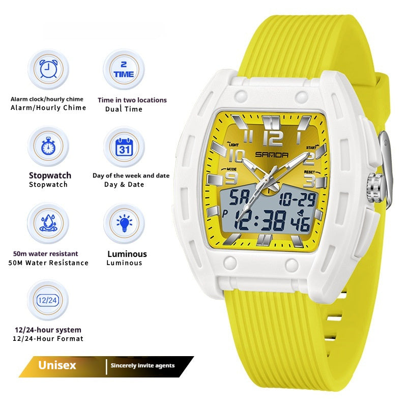 A Sporty Stylish And Energetic Unisex Bucket-style Wristwatch