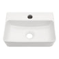 Ceramic Rectangle Wall Mount Bathroom Sink With Single Faucet Hole
