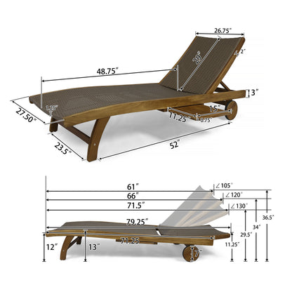 Banzai Chaise Lounge with Pull-Out Tray [Set of 2 Pcs]
