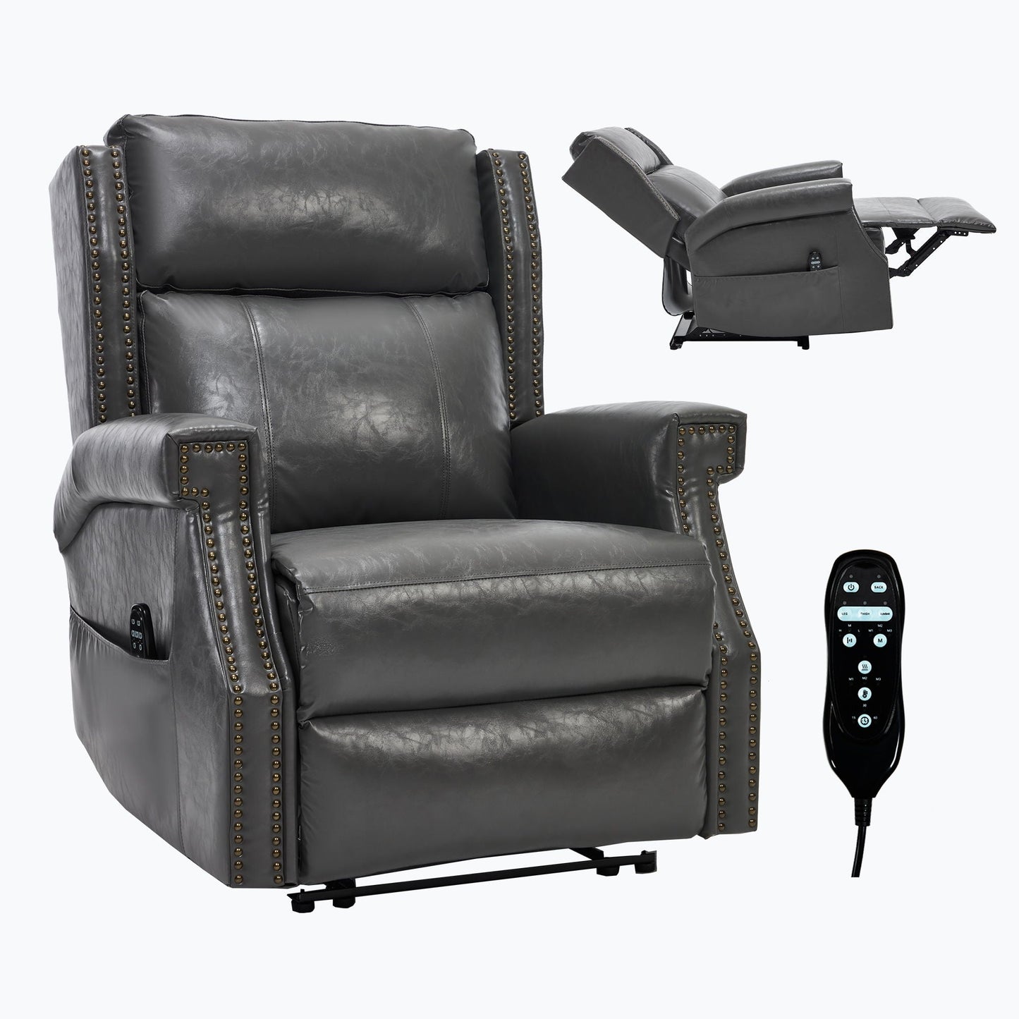 Manual Recliner Chair  With Heavy Duty Motion Mechanism, 8 Vibrating Nodes And 3 Massage Modes For Living Room