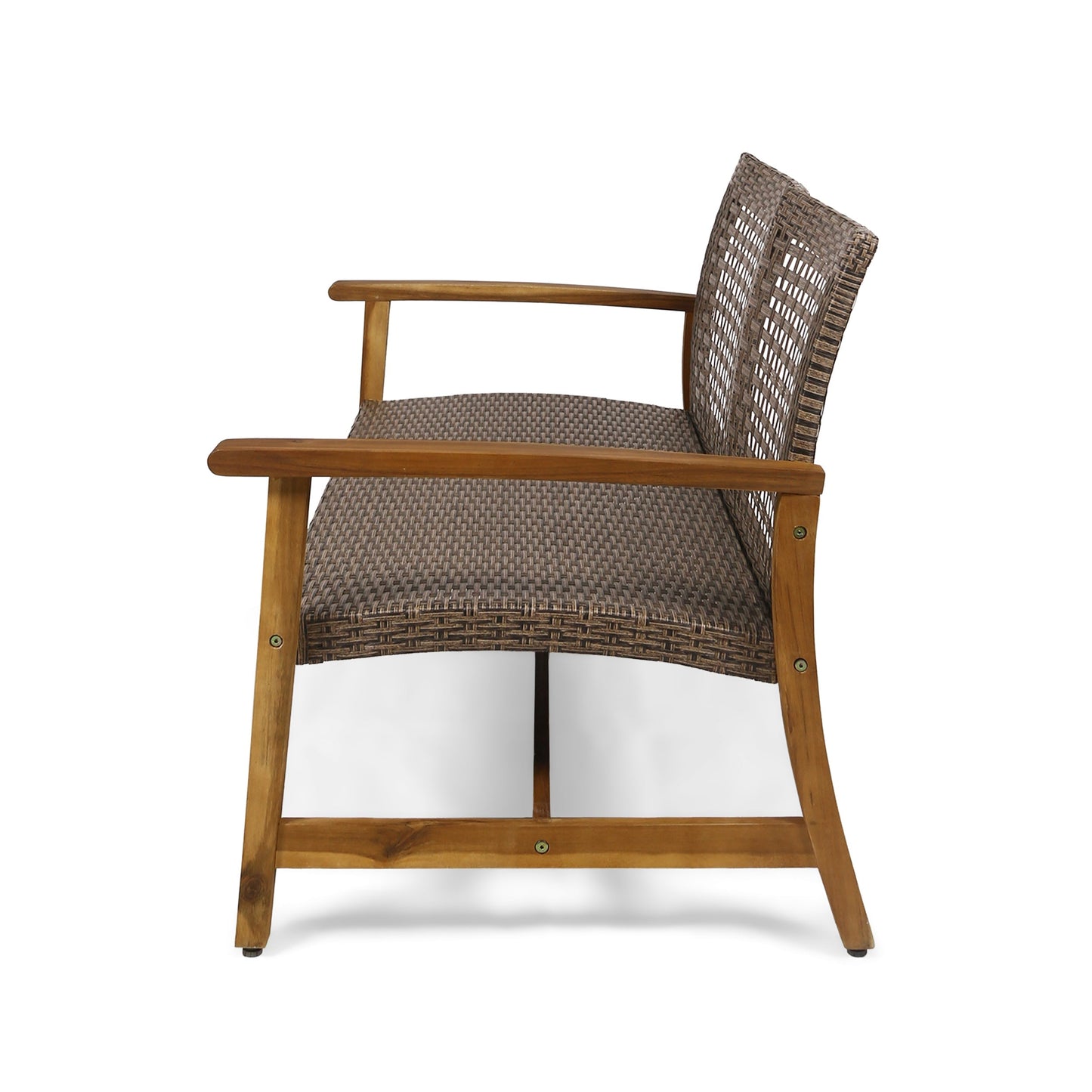 Hampton Outdoor Acacia Wood Wicker Loveseat