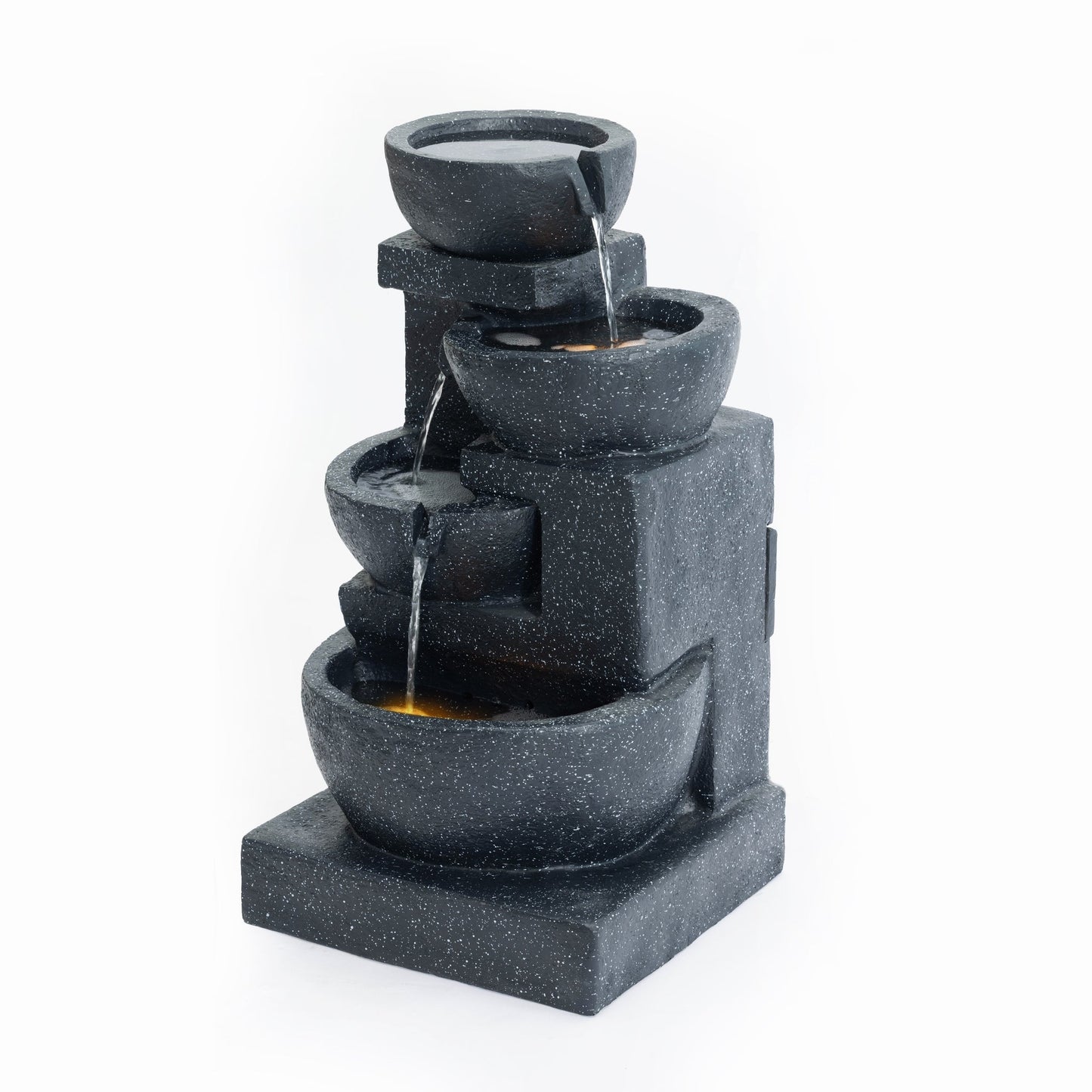 29-Inch Terrazzo Style LED Outdoor Indoor Water Fountain