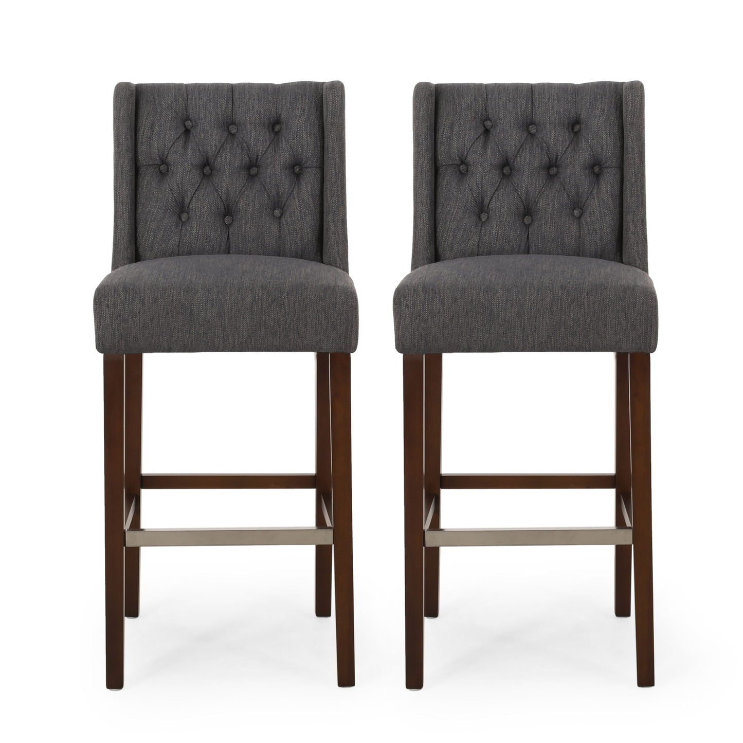 Solstara Upholstered Dining Barstool with Button Tufted and Wing Back