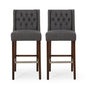 Solstara Upholstered Dining Barstool with Button Tufted and Wing Back