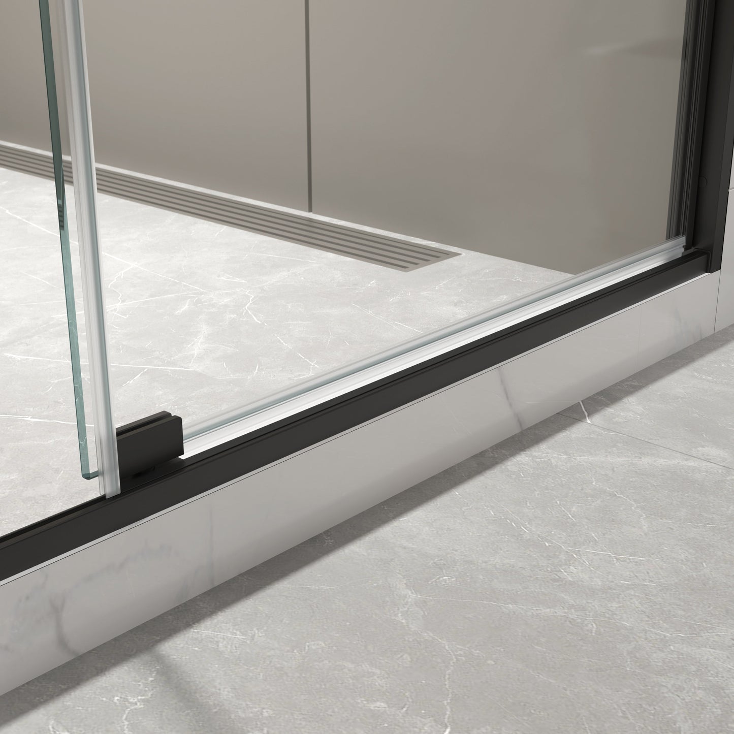 50-54"W x 74"H Pivot Shower Door with Matte Tempered Glass Finish