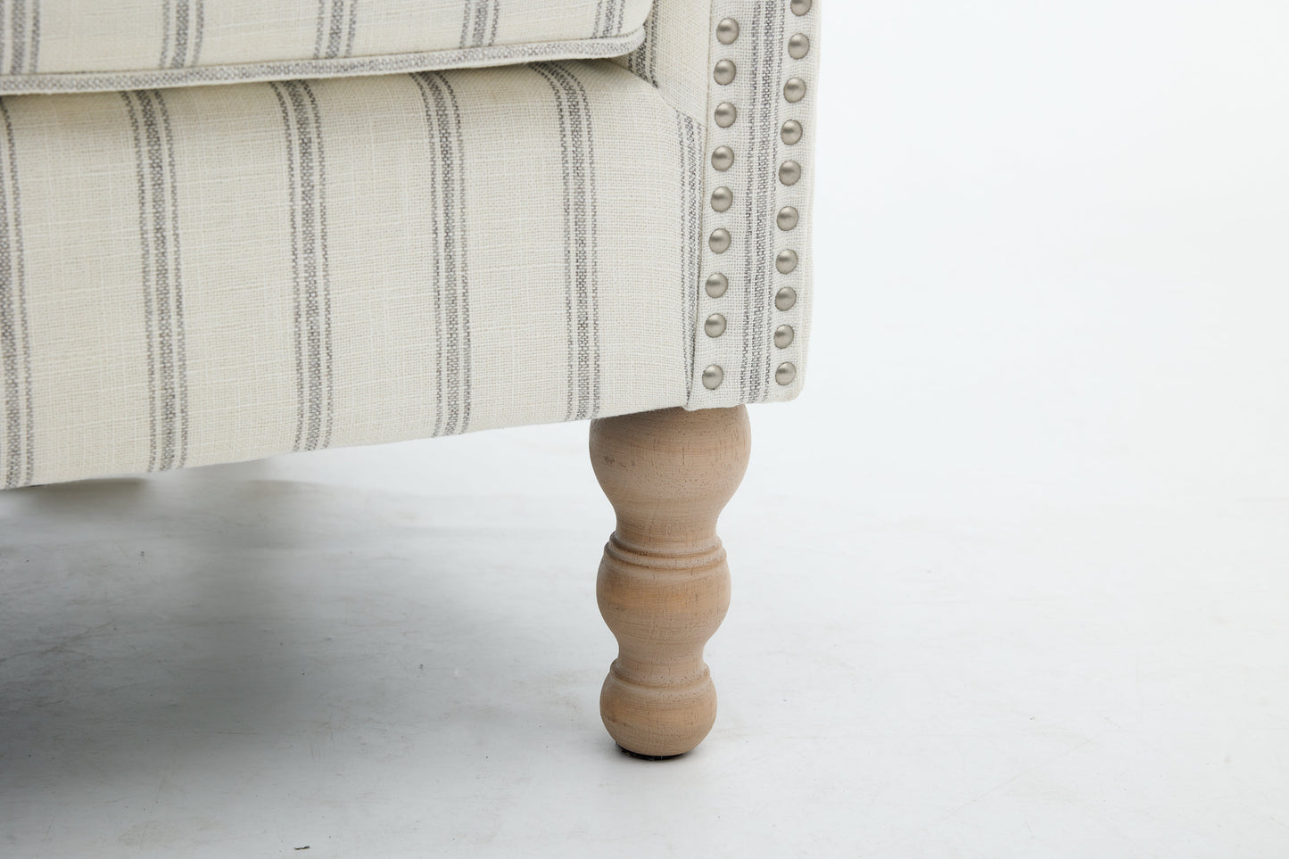Modern Accent Chair with Retro Wood Legs and Floral Design