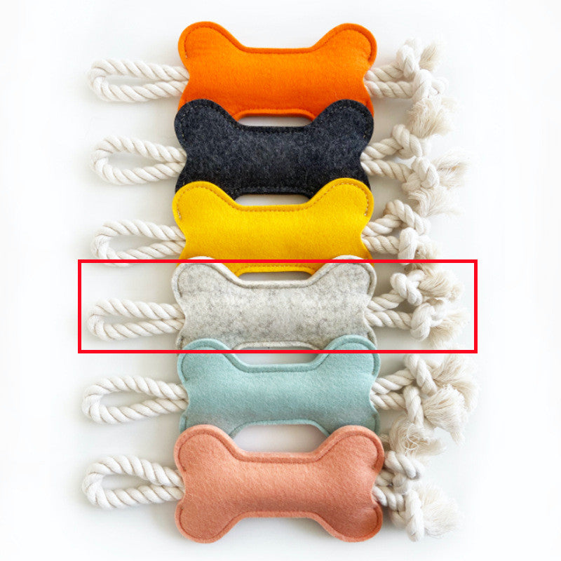 Pet Bone Shape Toy Creative Knot Felt Resistant To Bite Molars