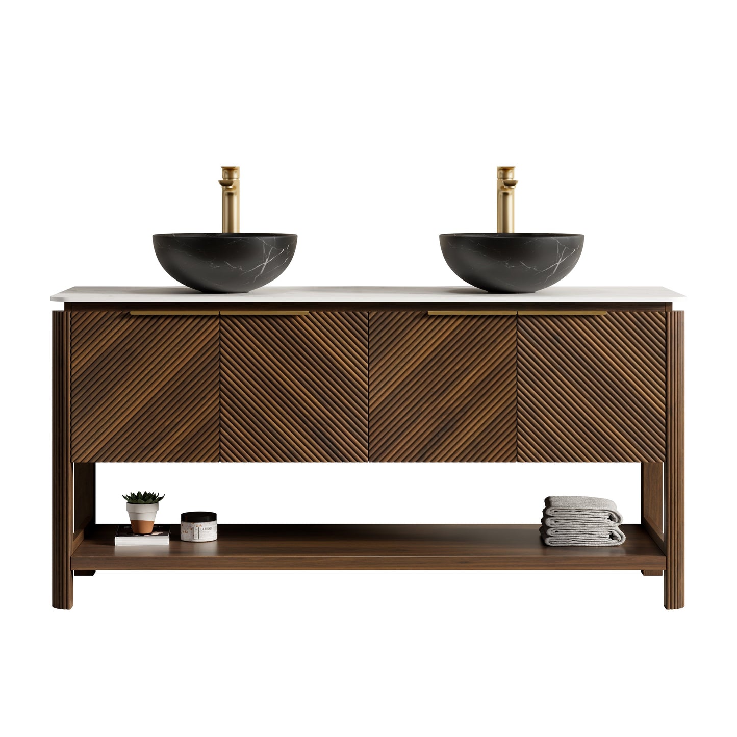 Indigo 60" Bathroom Vanity with Sinter Stone Countertop