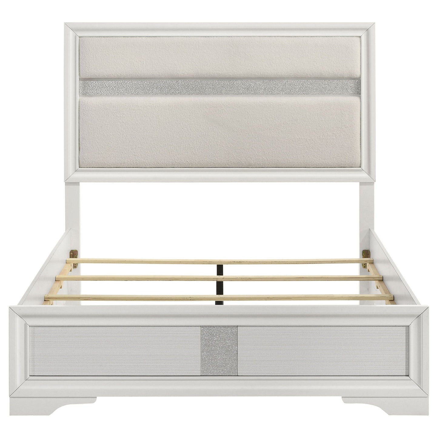 Miranda 54-inch Upholstered Queen Panel Bed White