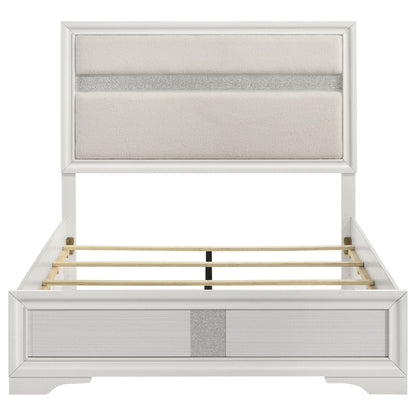 Miranda 54-inch Upholstered Queen Panel Bed White