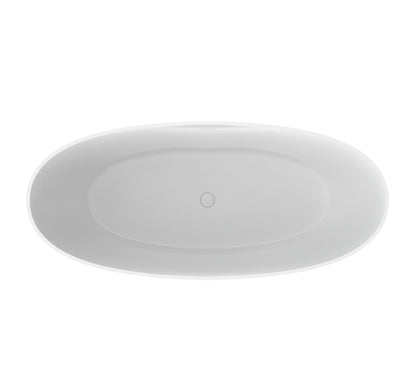 70.87 Inch Freestanding Solid Surface Soaking Bathtub