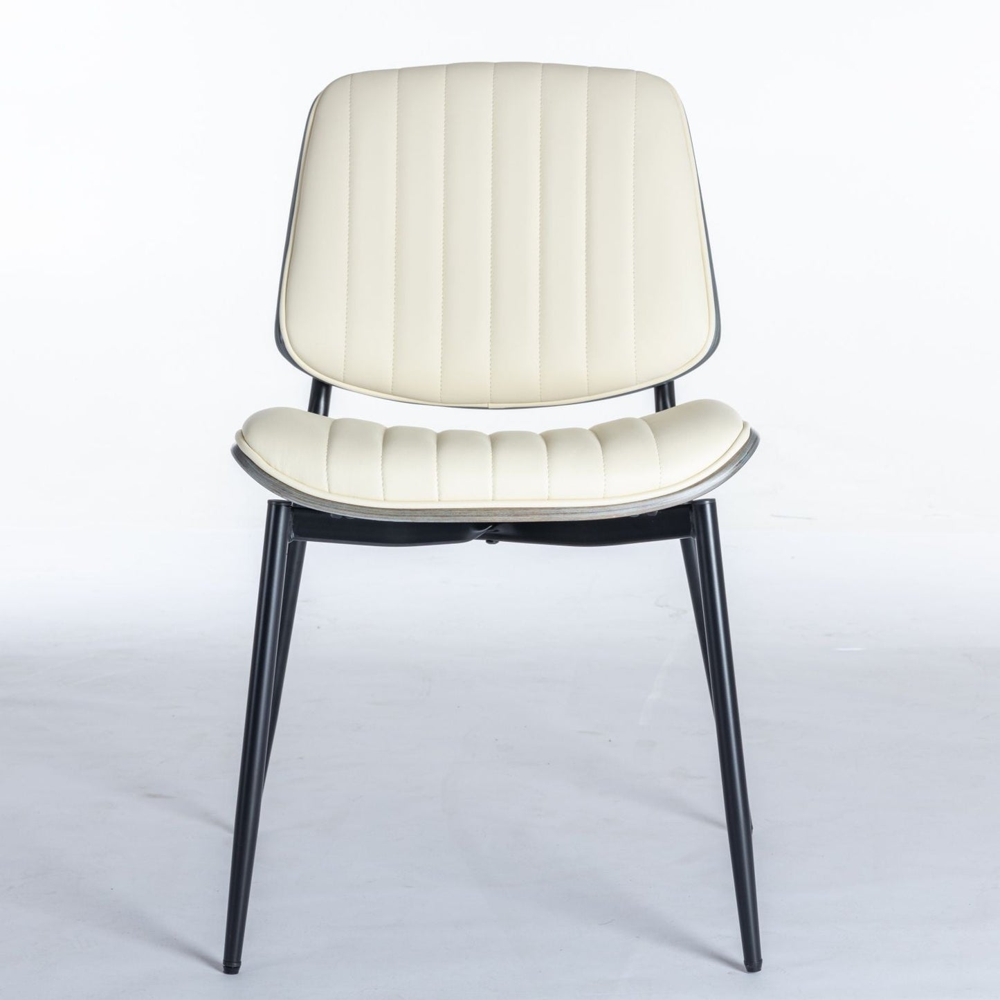 Dining Chairs (Set of 2) Mid-Century Modern Retro Chair With Walnut Bentwood Back Upholstered Seat Metal Legs Adjustable Foot For Kitchen Dining Room Chairs