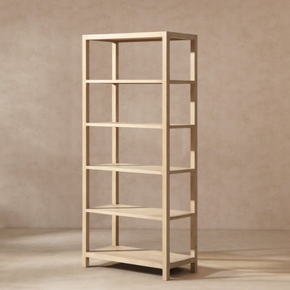 Ellis 71' Reclaimed Wood 5-Shelf Open Frame Bookcase