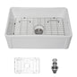 Apron Front Reversible Single Bowl Kitchen Sink & Grid And Strainer