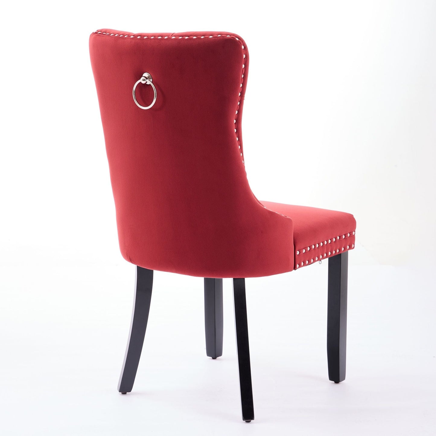Classic Velvet Dining Chairs - Burgundy (Set of 2)
