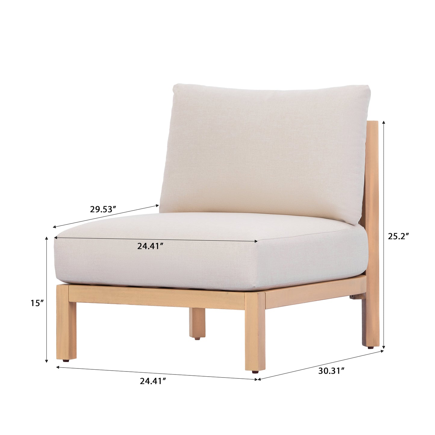 Acacia Wood Patio Furniture Club Chair