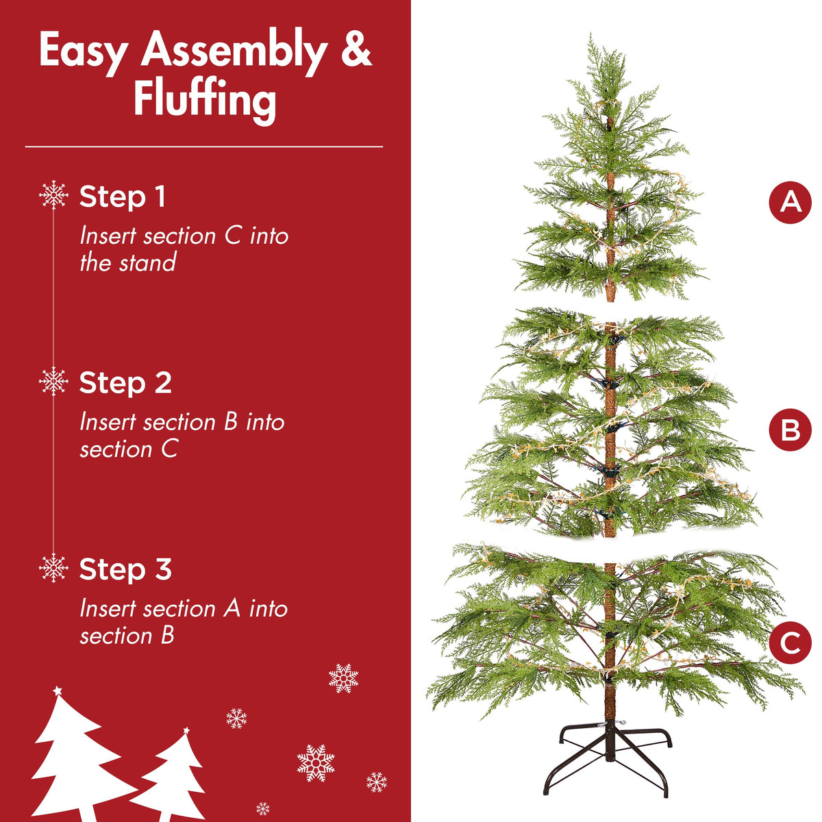 6 Feet Artificial Full Christmas Tree with LED Lights