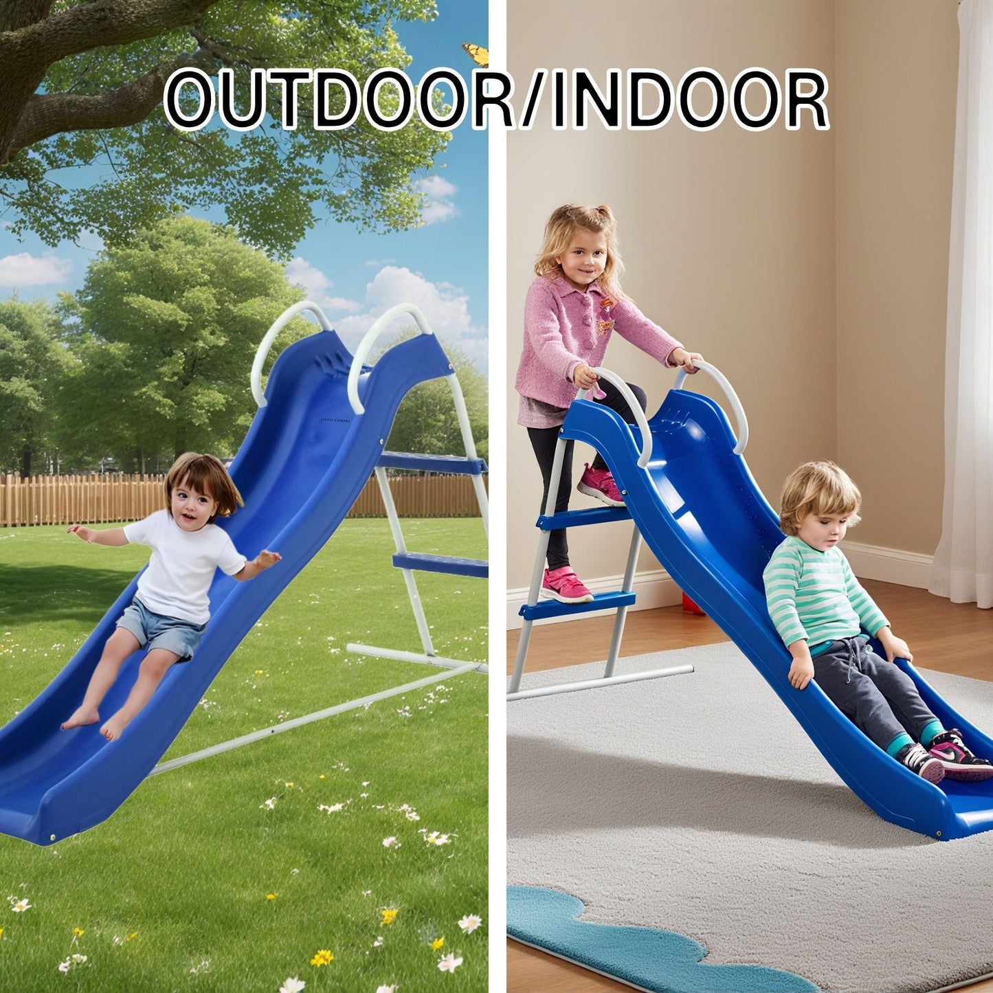 Xsl002 - Slide Indoor Freestanding Playground Equipment - Blue