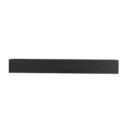 48'' Embossed Fireplace Mante, Wall Mounted Floating Shelf - Black