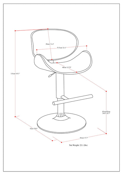 Marana - Multifunctional Handcrafted Bentwood Adjustable Swivel Bar Stool