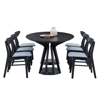 Modern Dining Table Set of 7: 1 Table + 6 Chairs