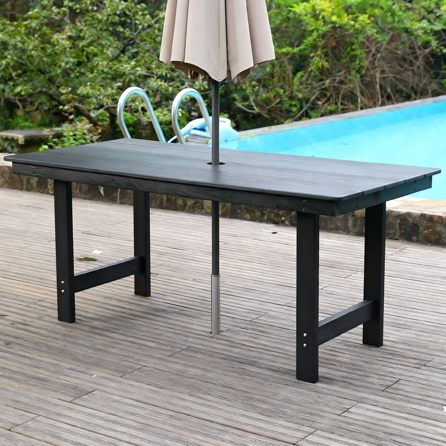 HDPE Outdoor Patio Dining Set - Table and Four Chairs