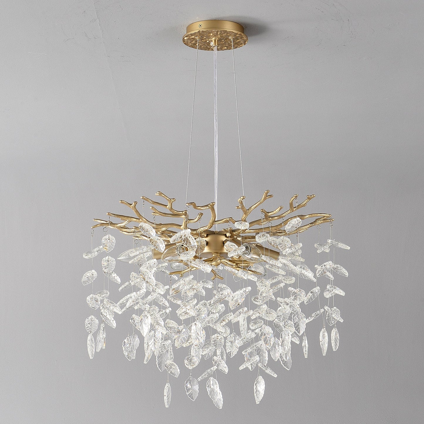 6-Light Chandelier Crystal Ceiling Lamp - Gold Finish