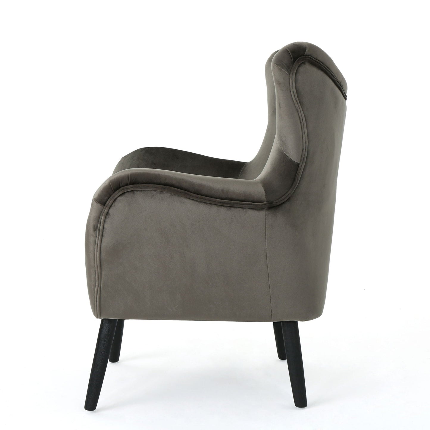 Alyssa Mid Century Upholstered Arm Chair With Wingback Design