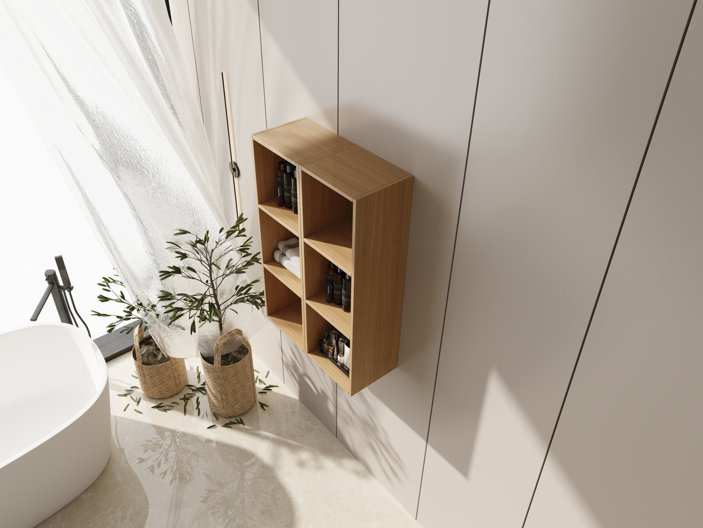 24 Inch Wall Mounted Storage Shelves Combination