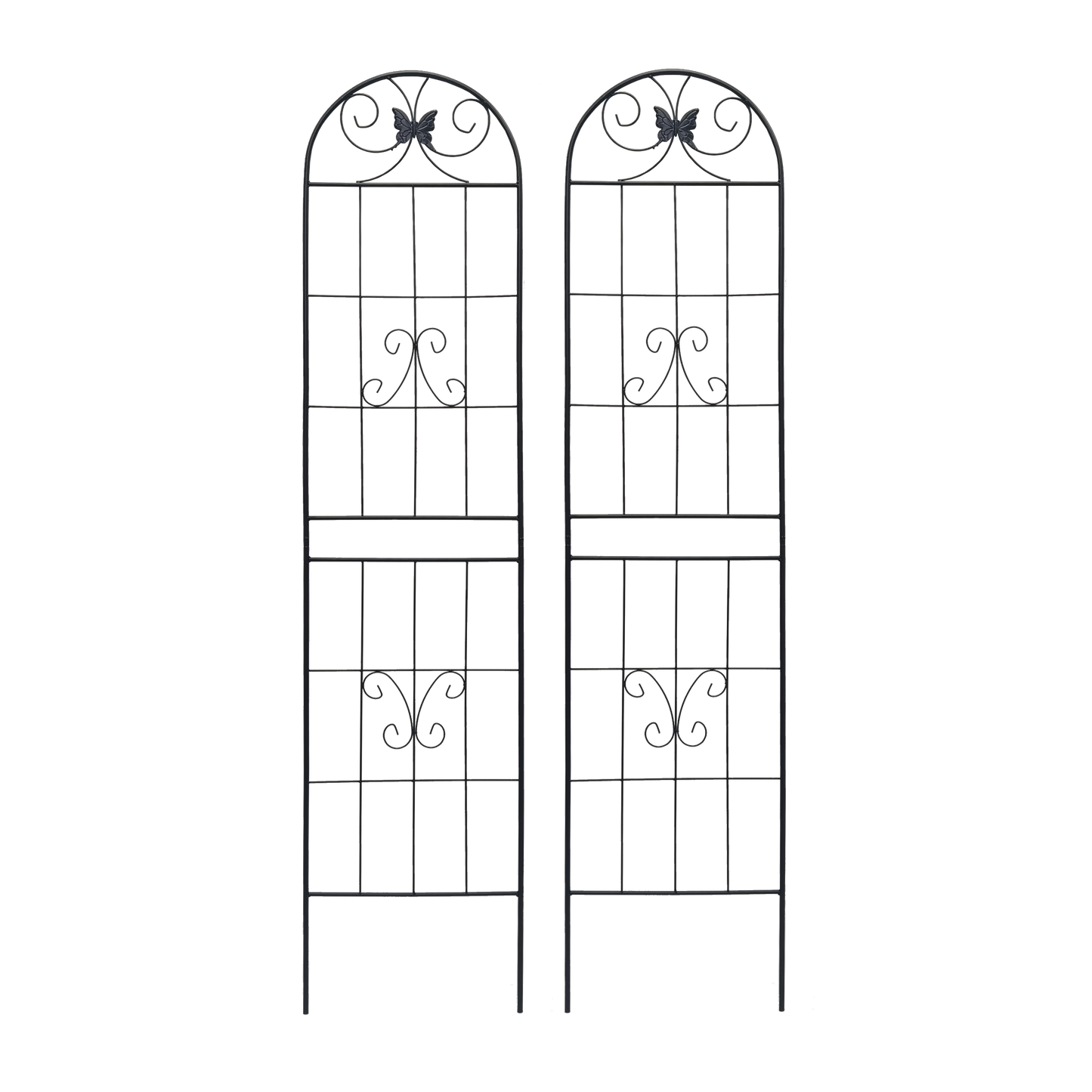 4 Pack Metal Garden Trellis 86.7" x 19.7" Rustproof Trellis for Climbing Plants Outdoor Flower Support Black