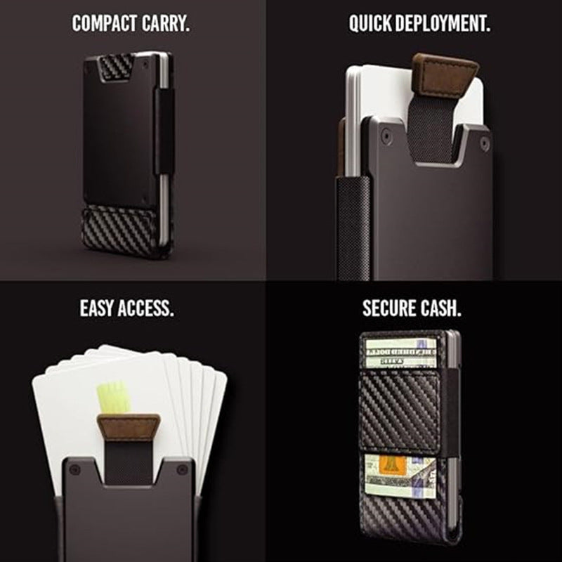 Metal And Leather Pull-Out Mens Wallet