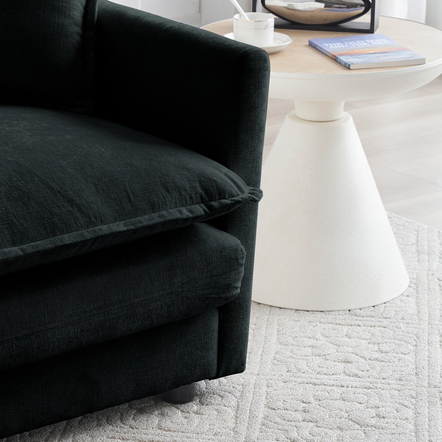 Comfy Deep Single Seat Sofa Upholstered Reading Armchair