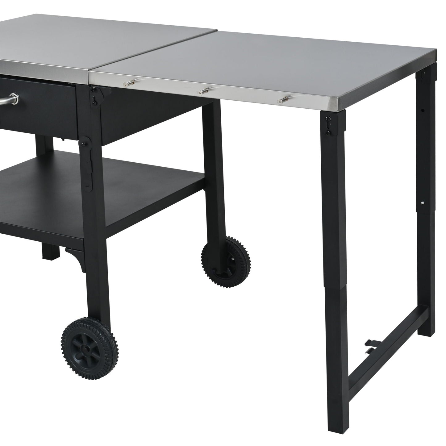 Foldable Outdoor Kitchen Cart With Storage For Patio