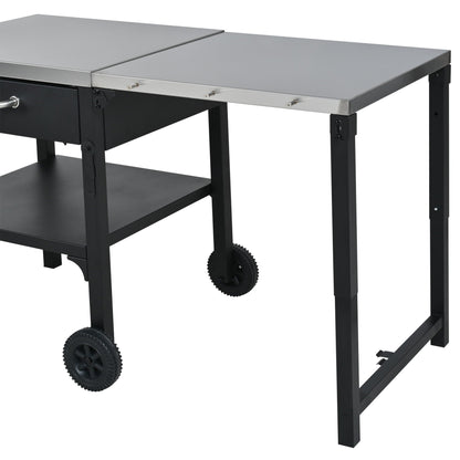 Foldable Outdoor Kitchen Cart With Storage For Patio