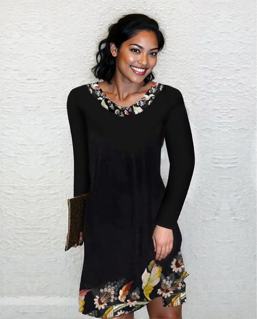 New Sexy Autumn fall Winter exotic  floral design Dress for Women 7 different colors