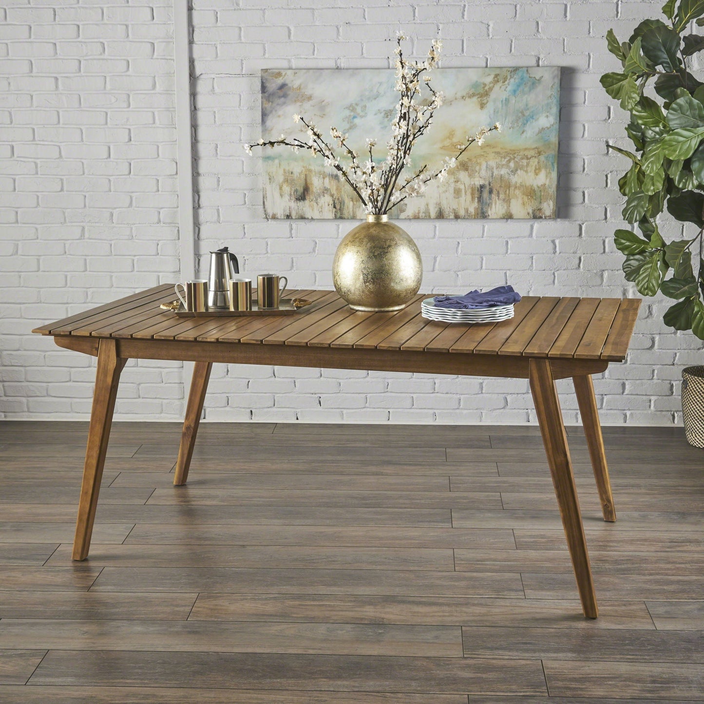 Outdoor Dining Table & Frame - Teak Wood