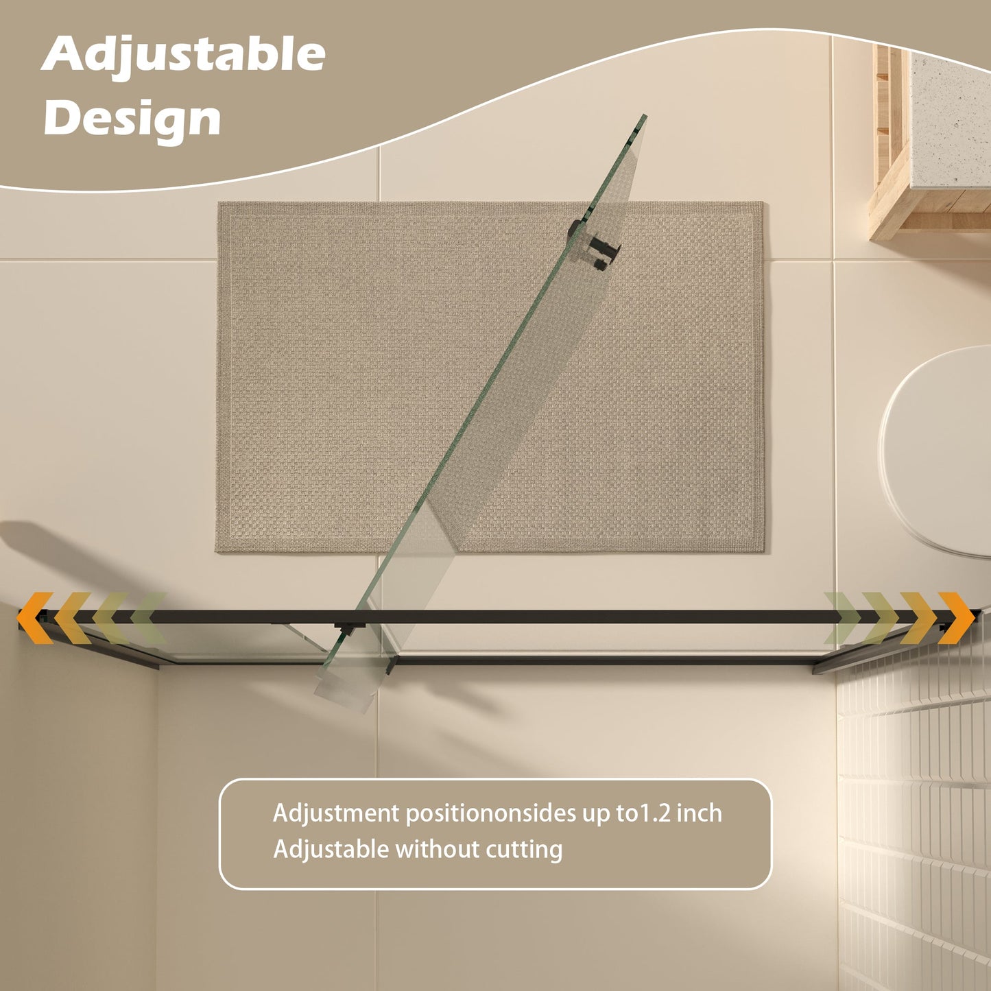 47-49" W × 72" H Pivot Shower Door with Clear Tempered Glass