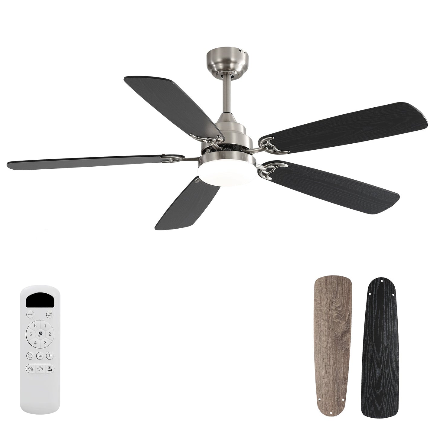 Modern 52-Inch LED Ceiling Fan With Remote Control