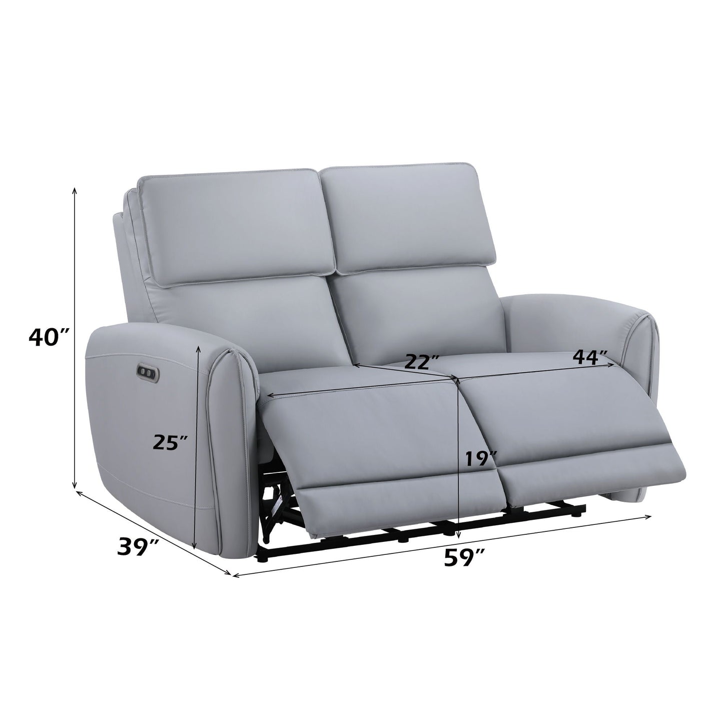 Jeromie - Power Motion Loveseat With USB Port - Gray