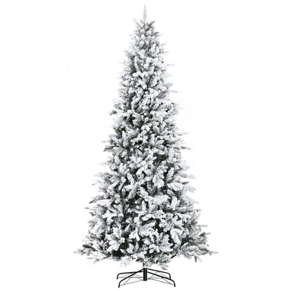 HOMCOM 9 Foot Pine Snow Flocked Artificial Christmas Tree