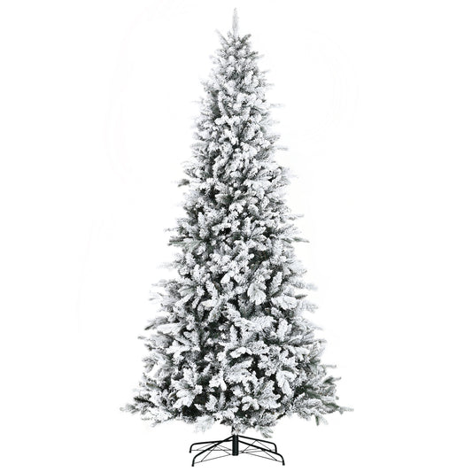 HOMCOM 9 Foot Pine Snow Flocked Artificial Christmas Tree