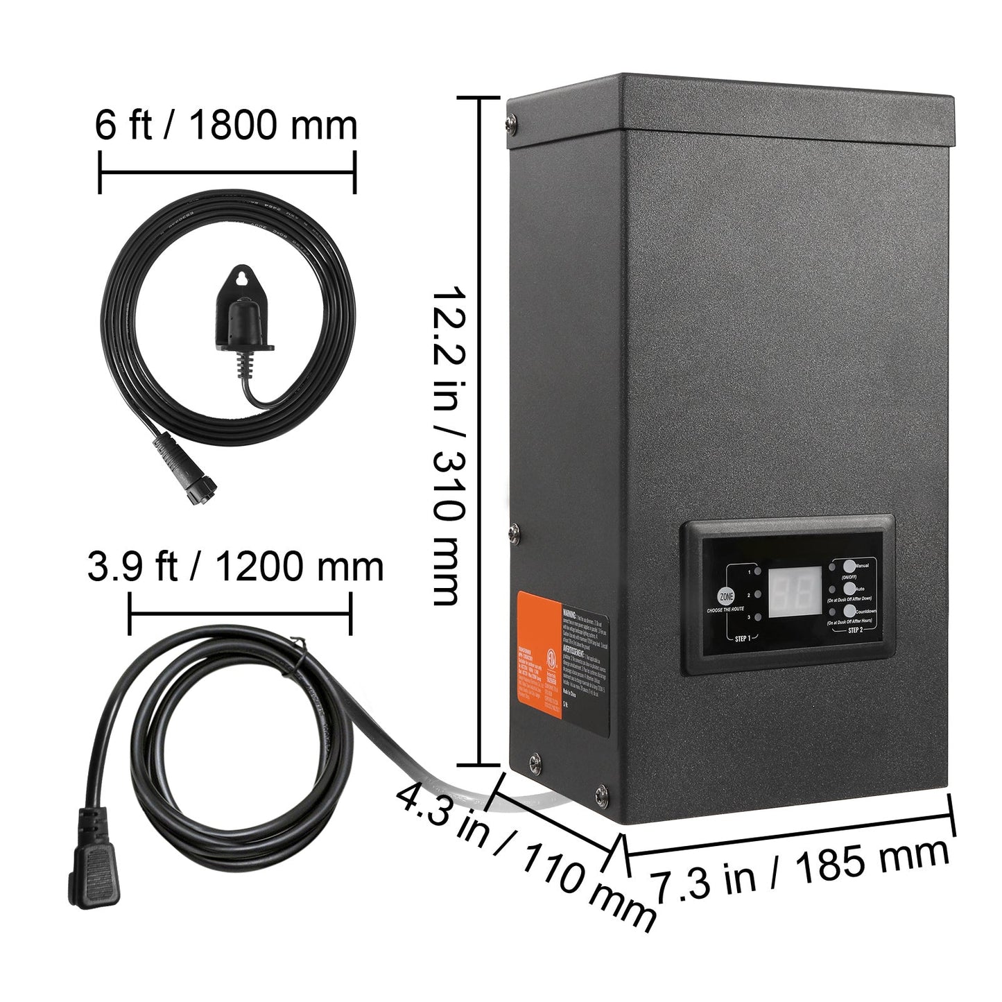 600W Low Voltage Landscape Transformer with Timer and Photocell Sensor