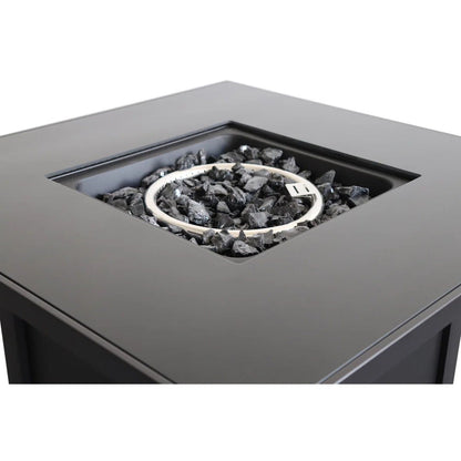 Powder Coated Fire Pit With Top - Black