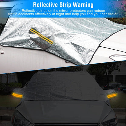 Car Windshield Snow Cover Windproof Magnetic Car Windscreen Cover Frost Ice Protection with SideÊMirror Protector 5 Magnets for Most Vehicles