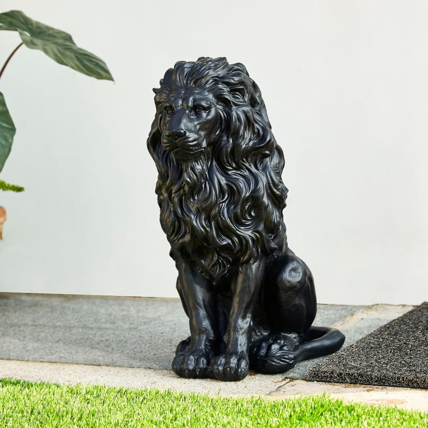 20.5" Resin Outdoor Lion Statue