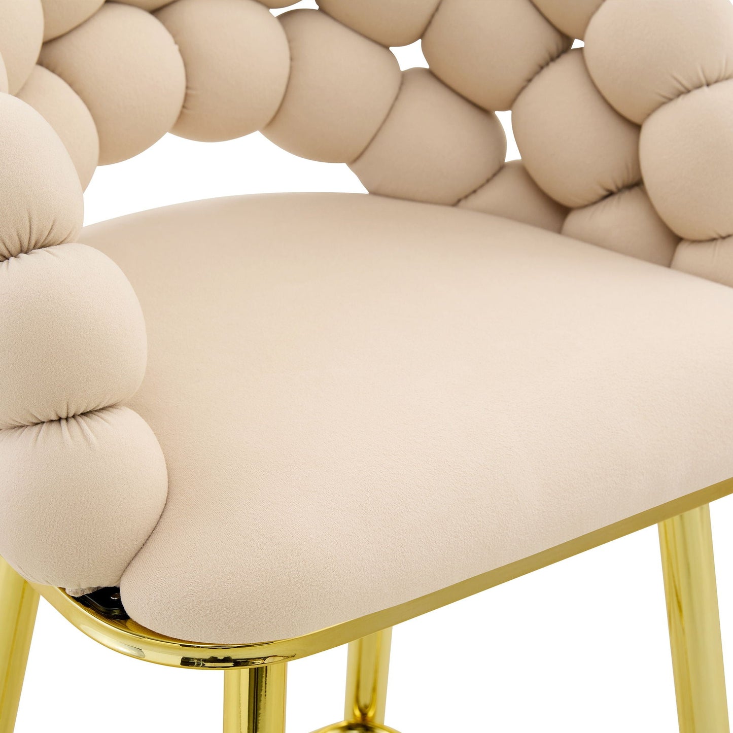Bubble, Ball Chain Tufted Bar Chairs For Kitchen Island & Home Bar (Set of 2)