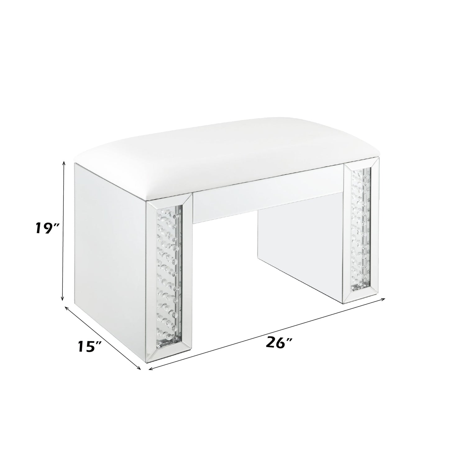 Nysa Rectangular Armless Stool
