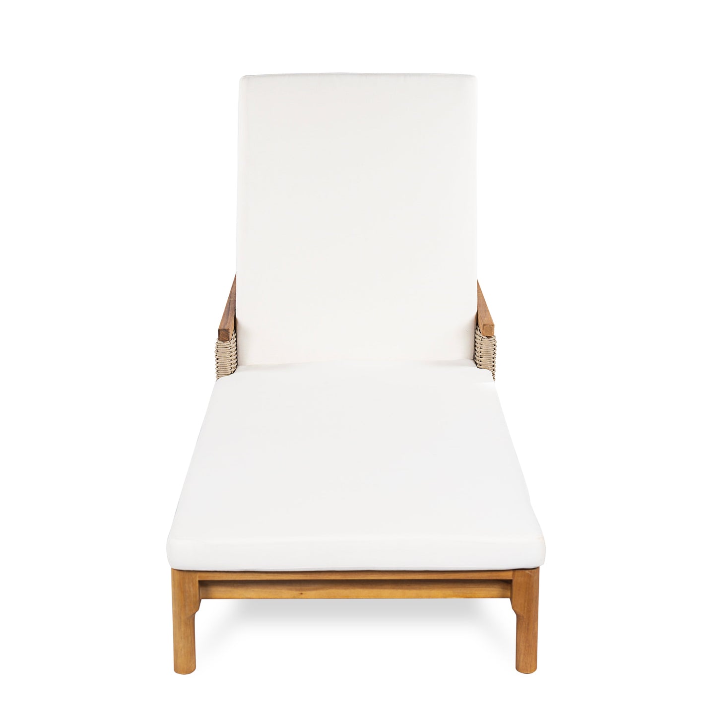 76.8" Solid Acacia Wood Sun Lounger Set of 2 with Cushions